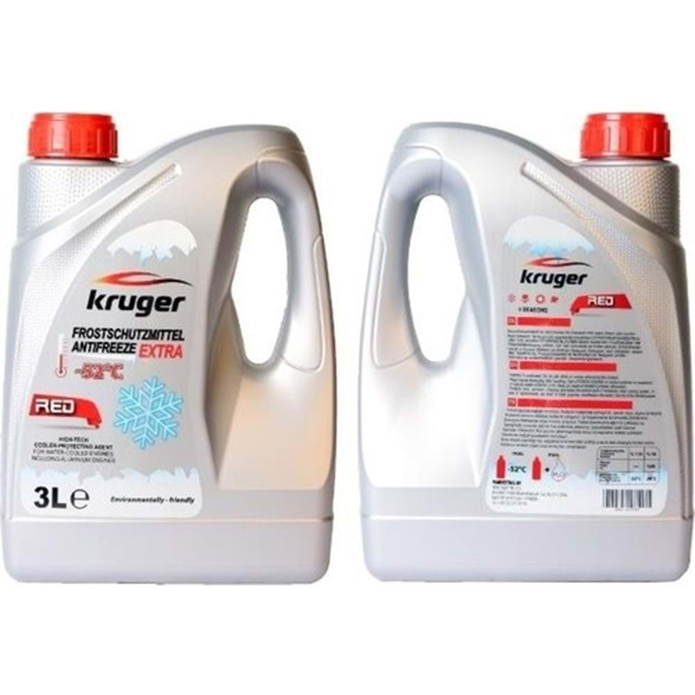 ANTİFİRİZ KIRMIZI ORGANIK 3 LITRE (-56 DERECE) KOLİ ADEDİ:6