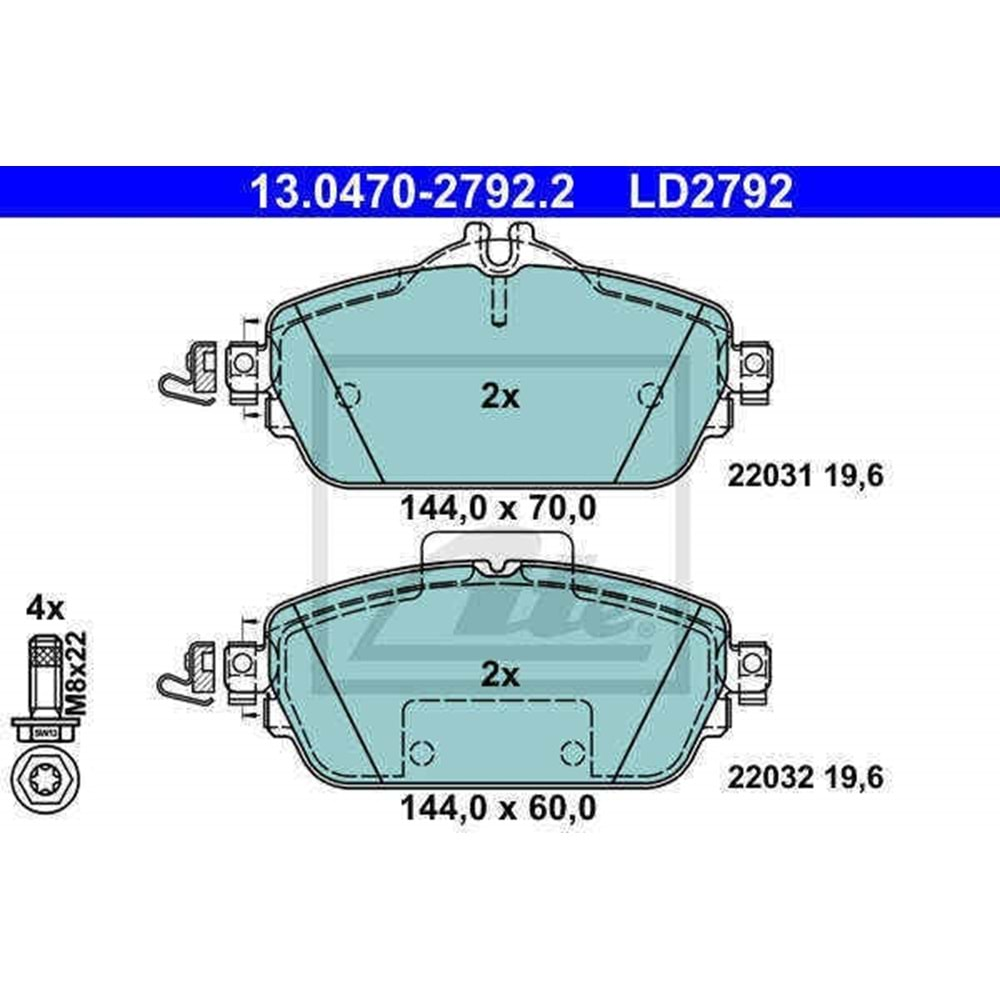 FREN BALATASI MERCEDES ÖN C SERISI (W205) C 180 2014- / C SERISI (W205) C 180 BlueTEC 2014-