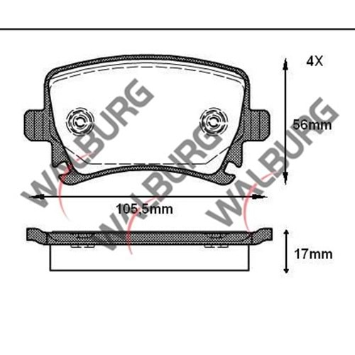 FREN BALATASI VOLKSWAGEN ARKA GOLF V 1.4TSI CADDY JETTA PASSAT 2005-2012