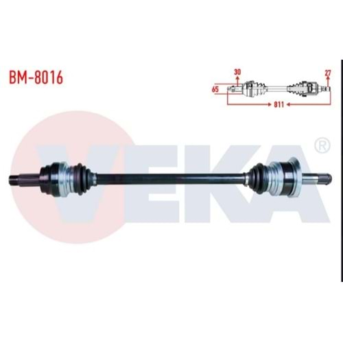 AKS KOMPLE SAG ARKA BMW 5 SERISI (F10) 520 i A-T UZUNLUK 811mm 2010-